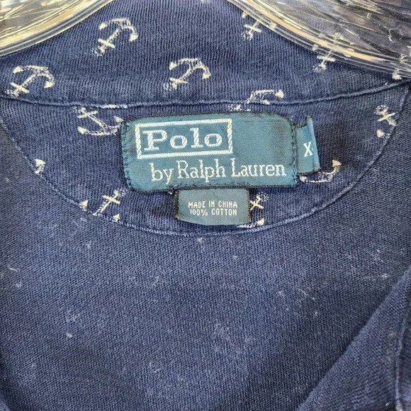 Vintage Polo Ralph Lauren XL Men's Polo Nautical Boat Anchor Shirt - Picture 2 of 7